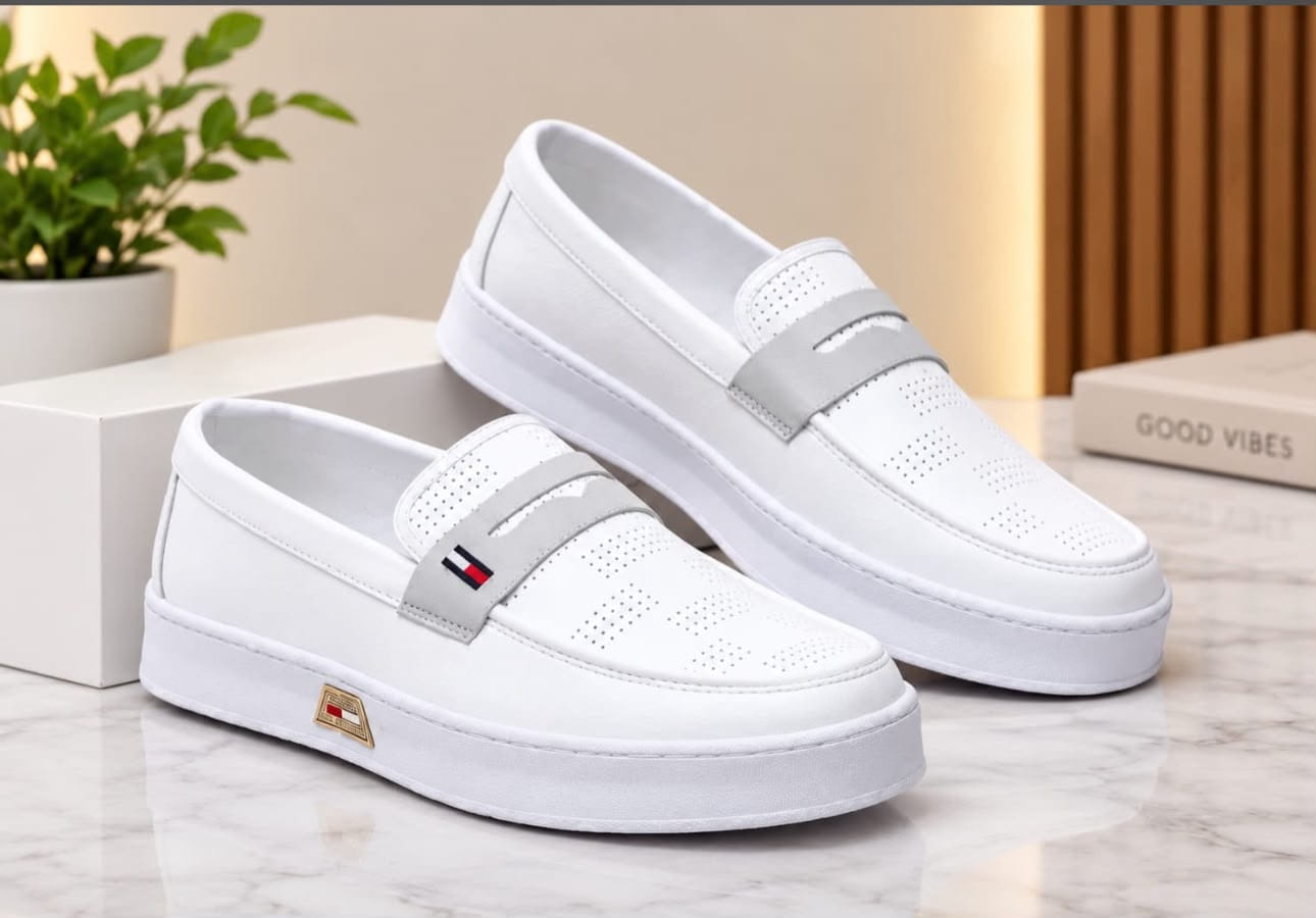 White Tommy Hilfiger Laceless Men's Casual Shoes - Tommy Hilfiger Casuals | Mars Collection