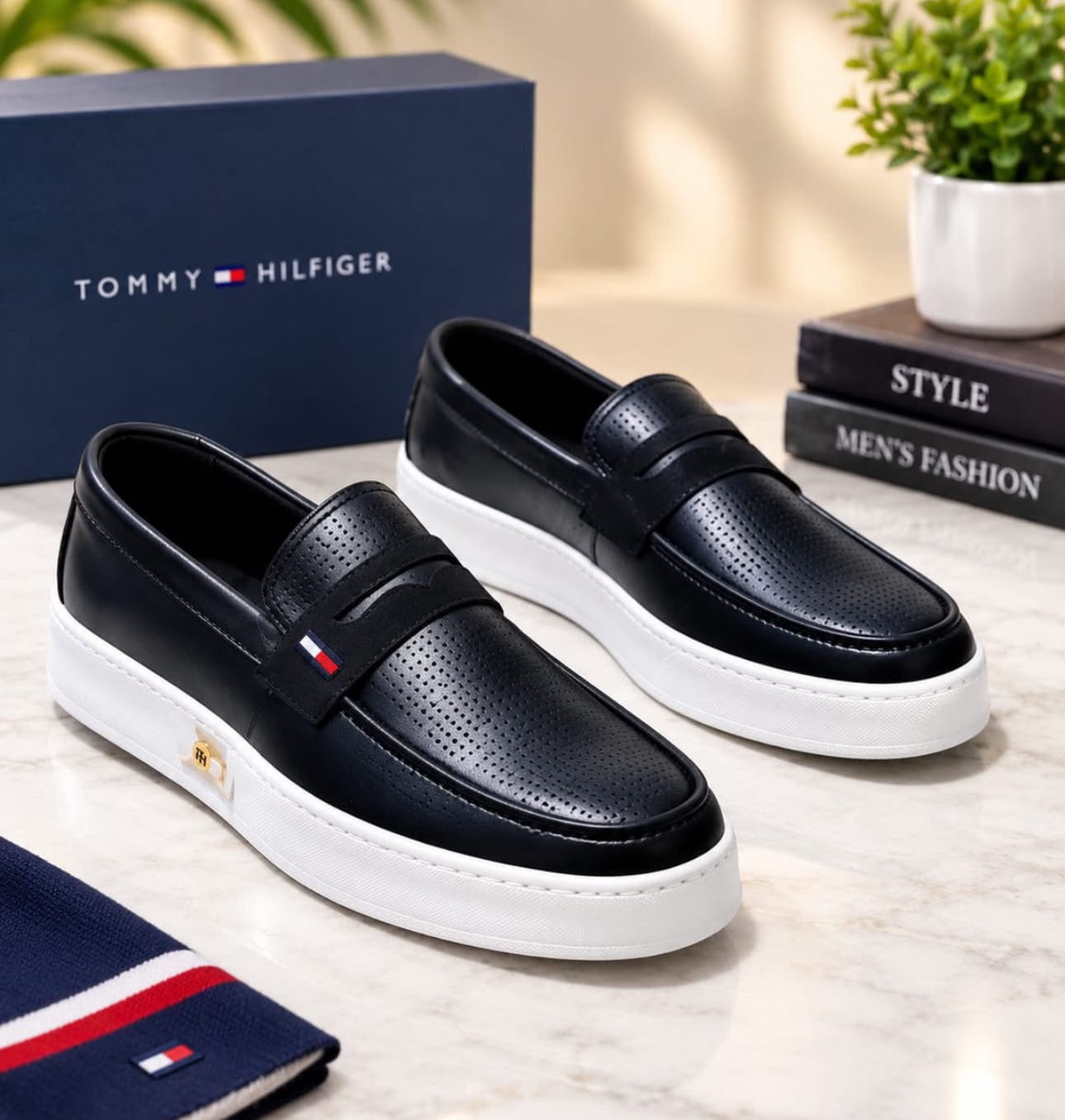 Black Tommy Hilfiger Laceless Men's Casual Shoes image 2