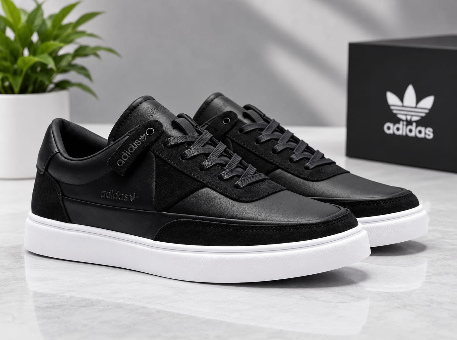Adidas Men's Black Casual Sneakers - stylish image 2