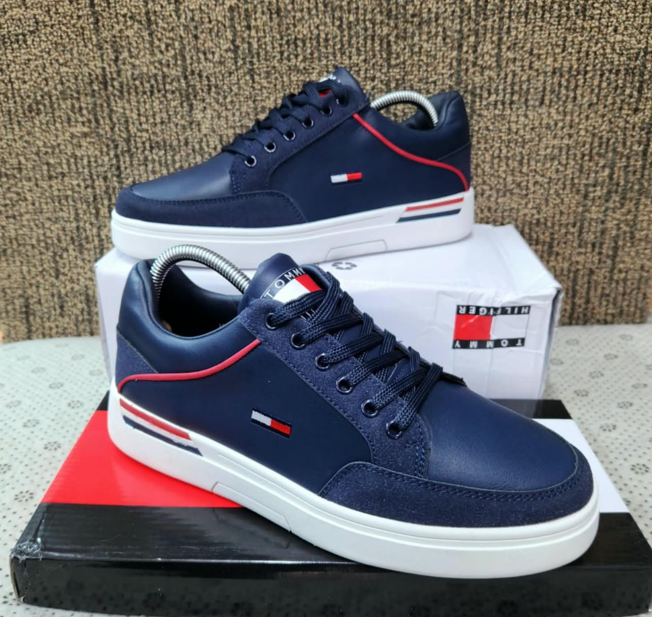 Navy Blue Laced Tommy Hilfiger Casual Shoes - Tommy Hilfiger Casuals | Mars Collection