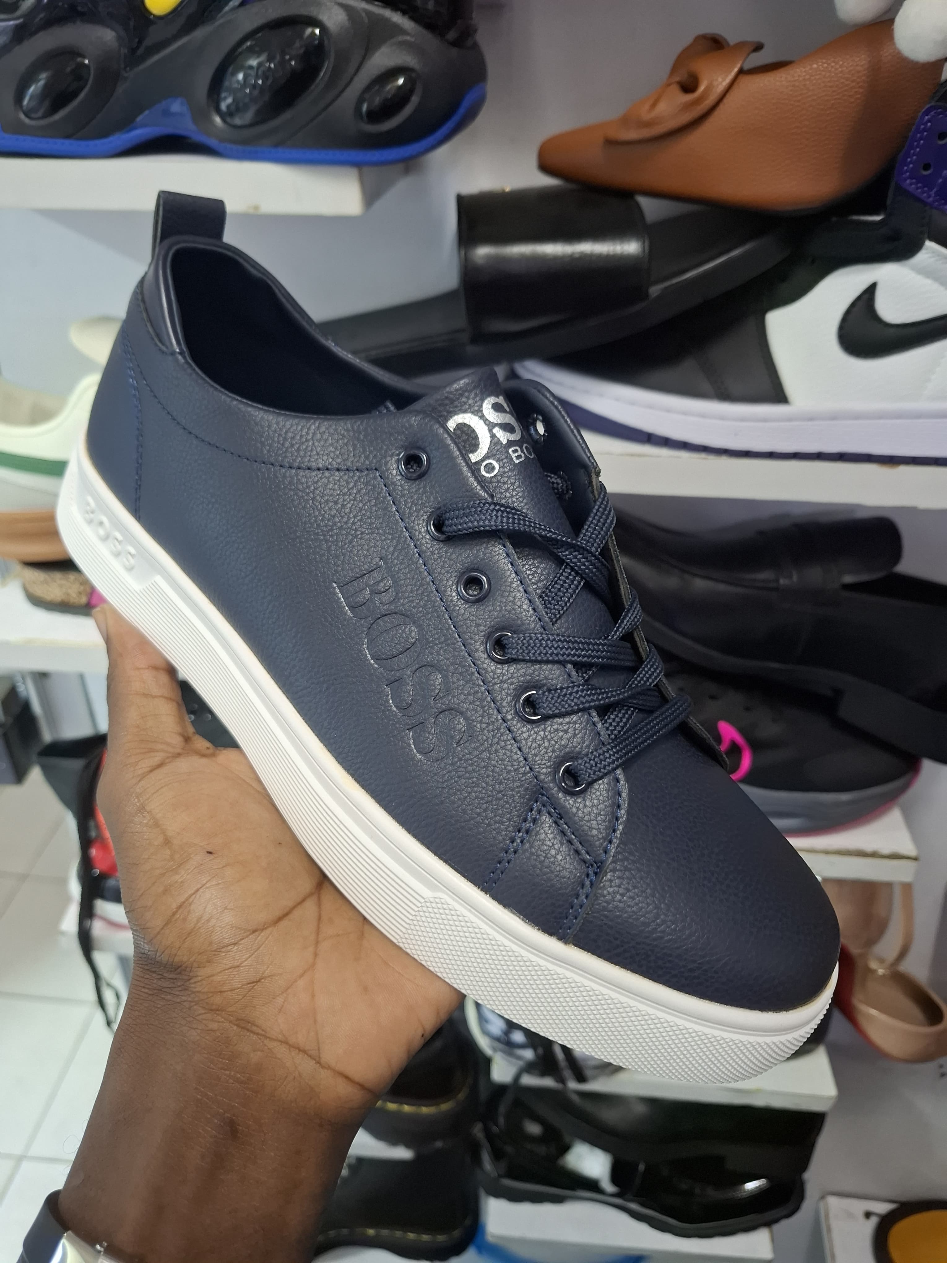 BOSS Men's Casual Sneakers – Navy Blue & White - BOSS Casuals | Mars Collection