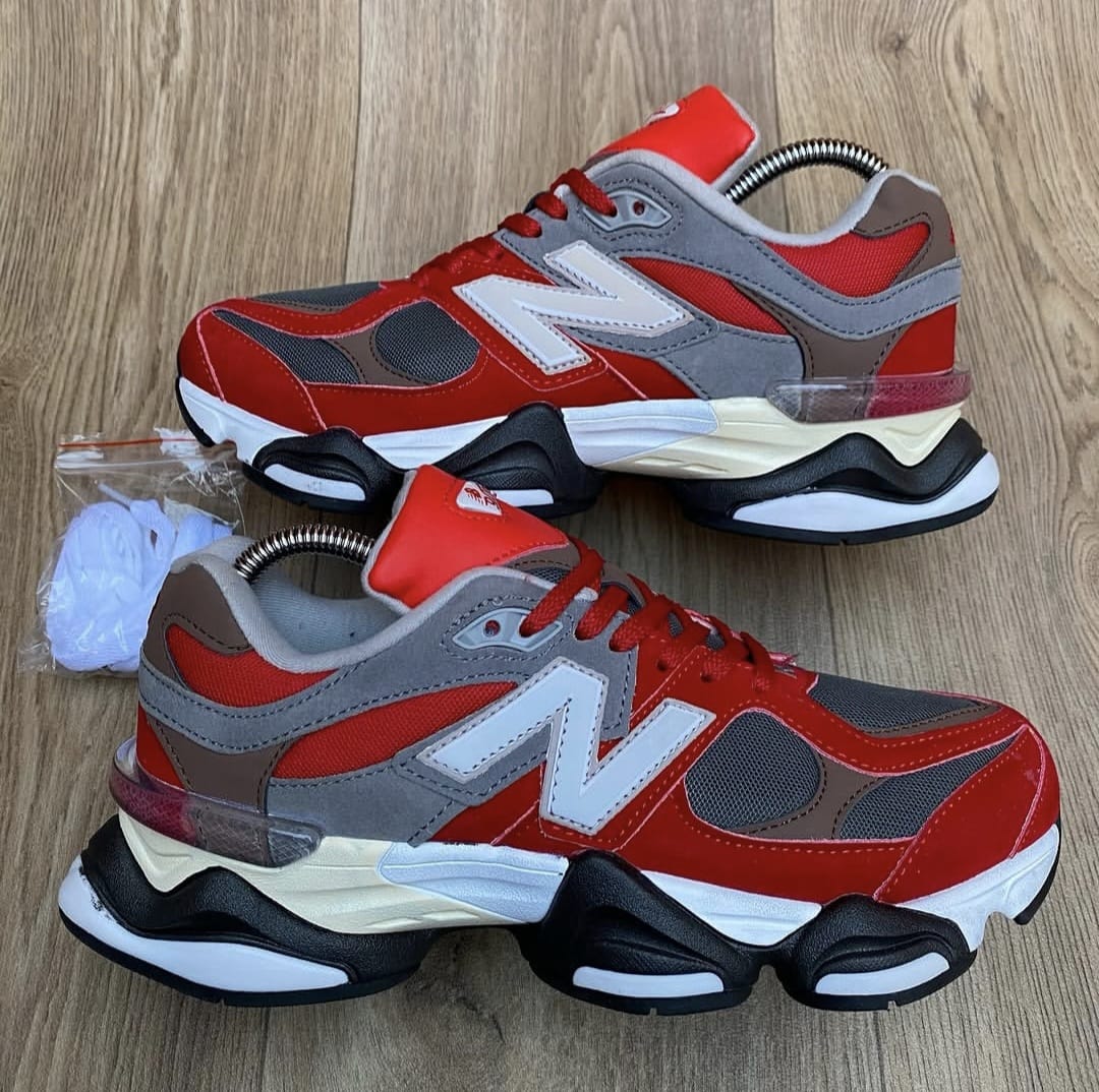 New Balance 9060 Red & Grey Sneakers image 2