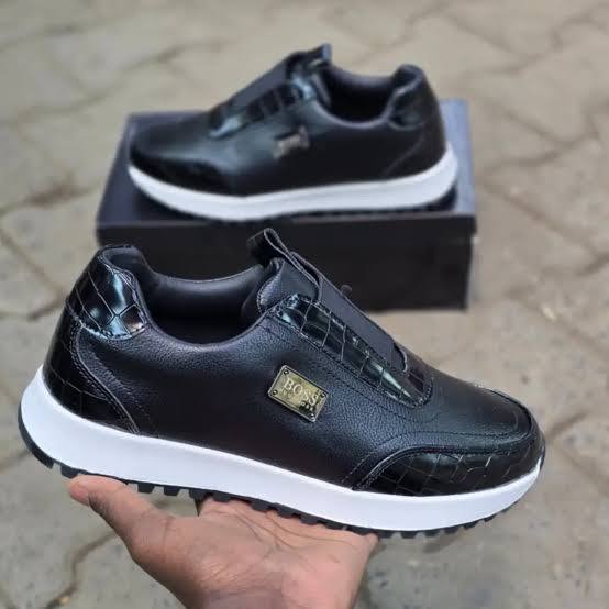 BOSS Men's Slip-On Sneakers – Black & White - BOSS Casuals | Mars Collection